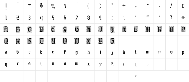 Spenser Regular font glyphpreview