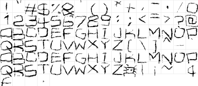Spidery Regular font glyphpreview