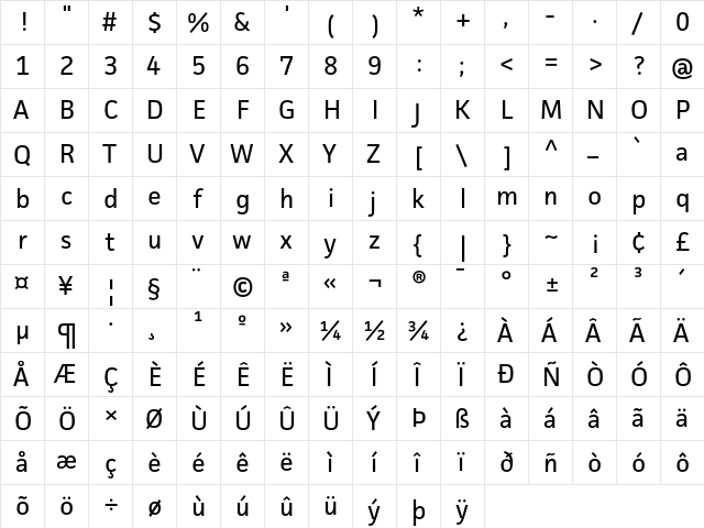 Facit Regular font glyphpreview