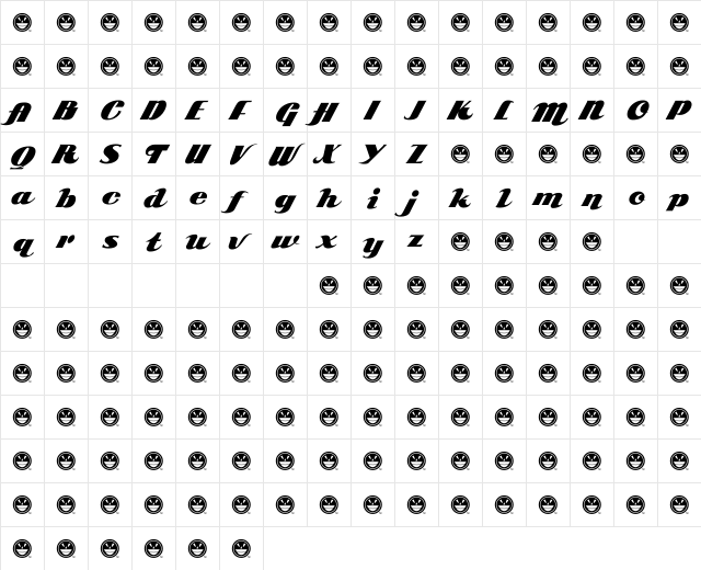SCRIPT ARB-85 Poster Script Normal font glyphpreview