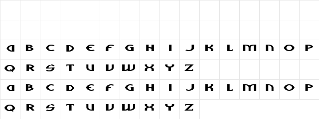 Aliu Baba Regular font glyphpreview