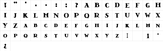 LRT Nutshell Library Black Regular font glyphpreview