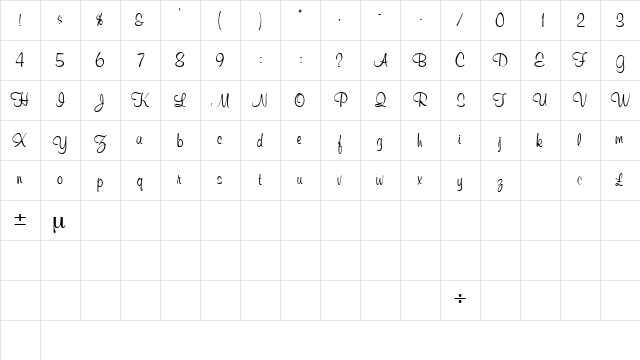 ChromaScriptSSK Regular font glyphpreview