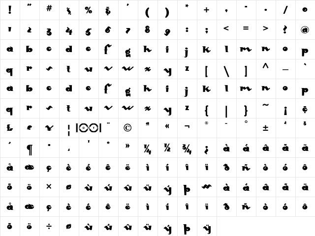 Mondo Redondo NF Regular font glyphpreview