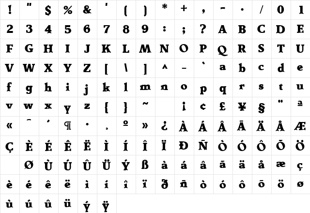 Detente Regular font glyphpreview