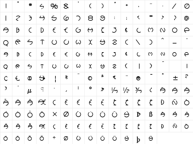 Devil Medium Normal font glyphpreview