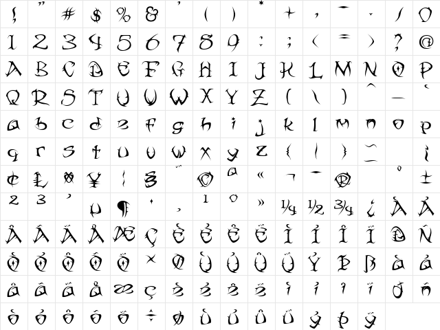 Ethne Regular font glyphpreview