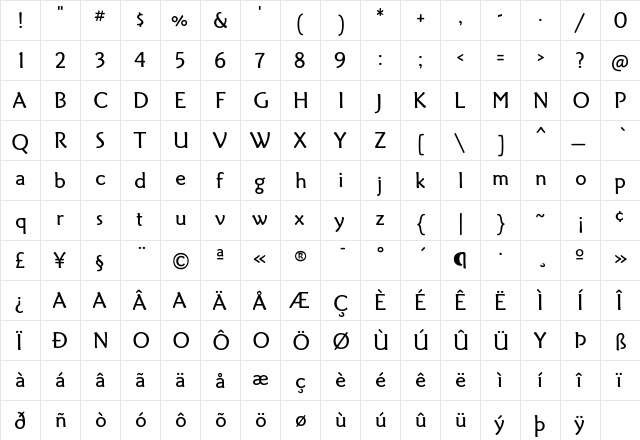 TN web use only Regular font glyphpreview
