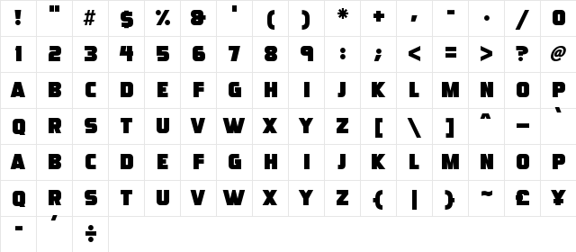 Ultraquick Regular font glyphpreview