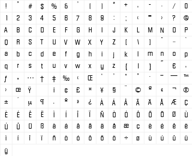 Diamante-Regular Regular font glyphpreview