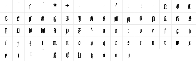 MouseLiturgicSketches Regular font glyphpreview