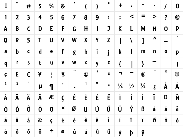 Collegiate Regular font glyphpreview