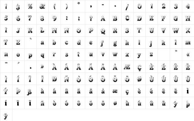 PT Chocolate Dip Normal font glyphpreview