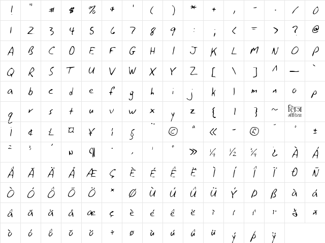 LEHN117 Regular font glyphpreview