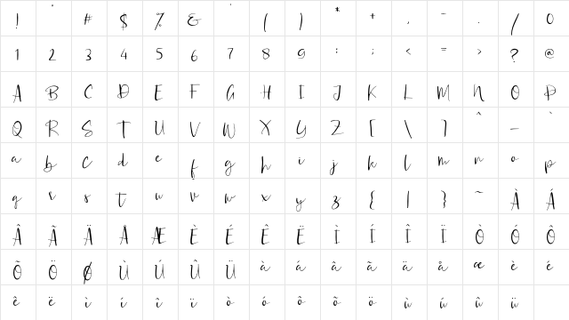 Rossetta Regular font glyphpreview