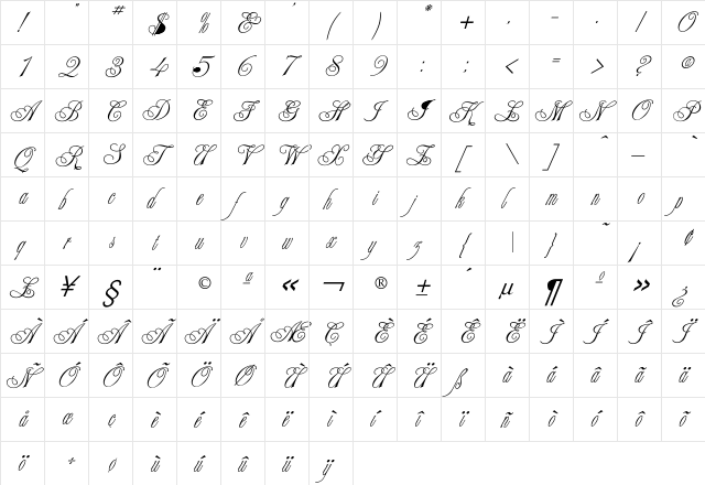 Elenovire Regular font glyphpreview