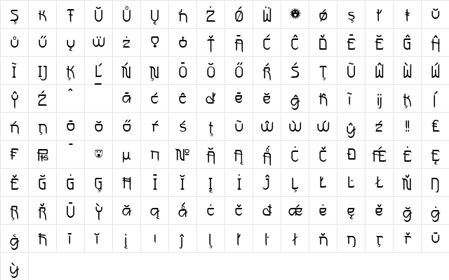 FuturexVariationSwishExtras VariationSwishExtras font glyphpreview
