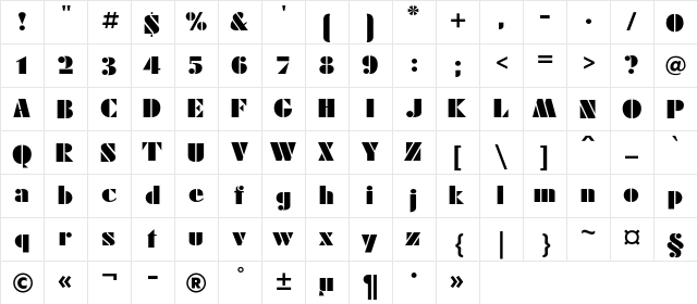 FuturaEugeniaC Regular font glyphpreview