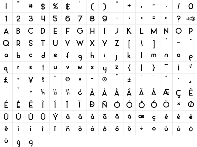 Alpaca Scarlett Demo Regular font glyphpreview
