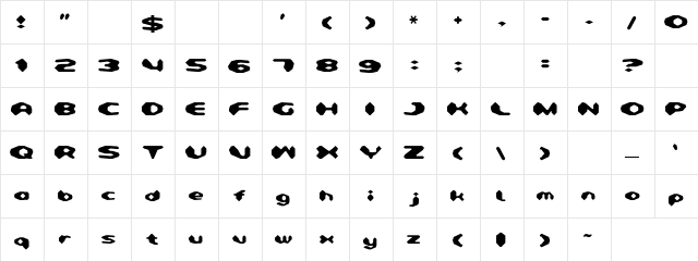 Detonator Regular font glyphpreview