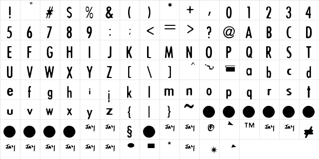 Trigger A font glyphpreview
