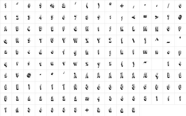 Snarky's Machine Regular font glyphpreview