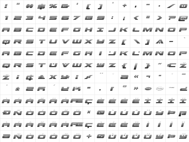 Predataur Gradient Italic Italic font glyphpreview