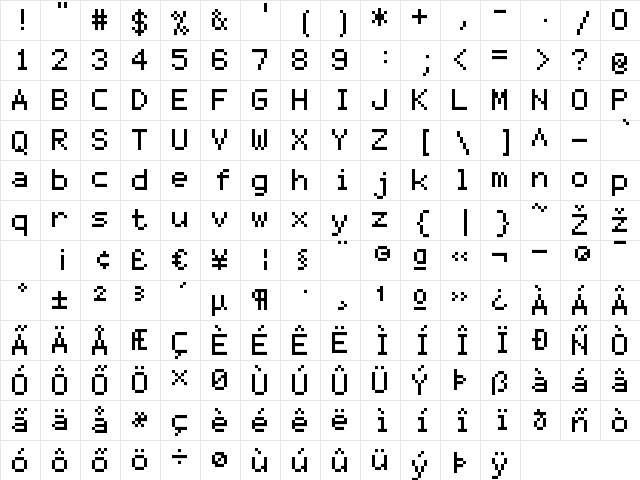 mono 07_56 Regular font glyphpreview