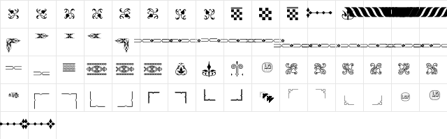 Ornamentos Orlas y Vinetas LGt Regular font glyphpreview