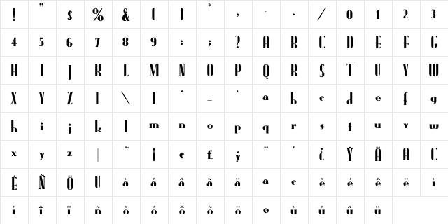 FundRunk Regular font glyphpreview