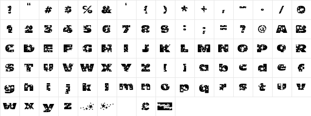 OhMyGodStars Regular font glyphpreview