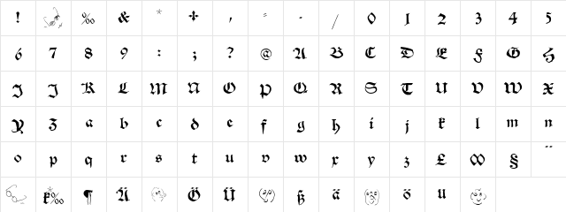 SchwabachScribbelsSecond Regular font glyphpreview