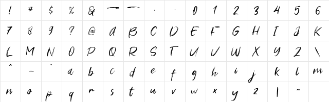 Young Vigor Regular font glyphpreview