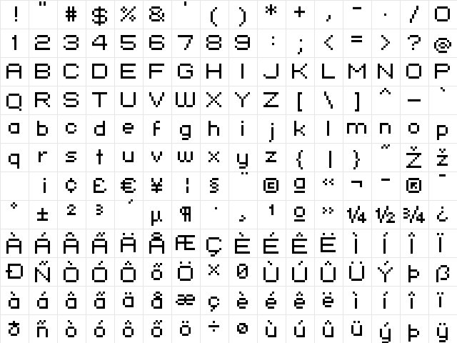 standard 07_52 Regular font glyphpreview