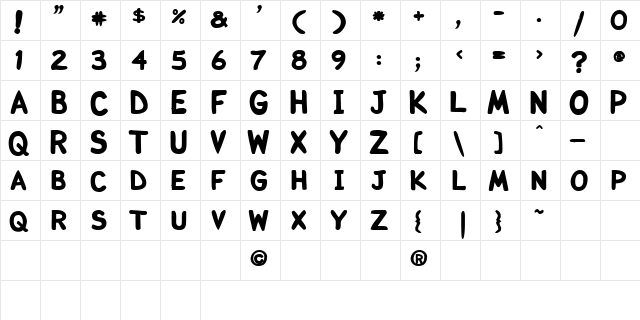 Comicka Bold font glyphpreview