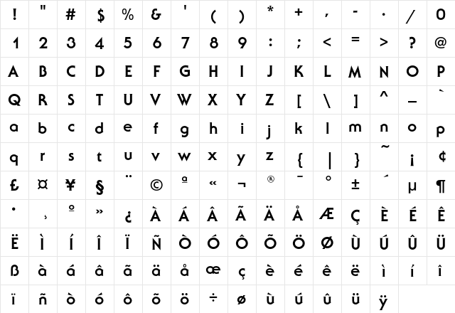 SerifGothicEF-ExtraBold Regular font glyphpreview