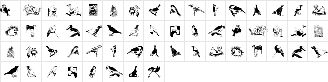 FlyBirdFly Regular font glyphpreview