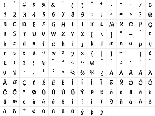 Skraype Regular font glyphpreview