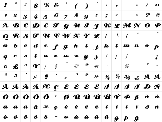 EclatICGAlt Regular font glyphpreview
