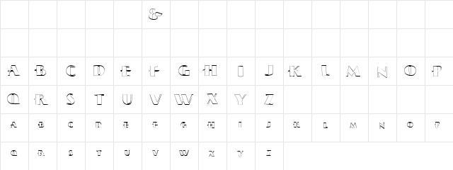 Sissyneck Outline Regular font glyphpreview