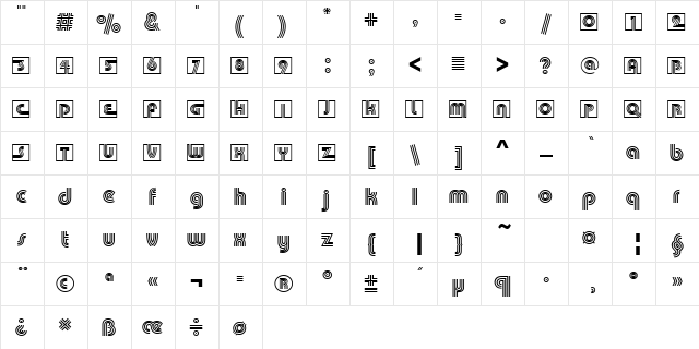 URWPuiseuxTriIniD Regular font glyphpreview