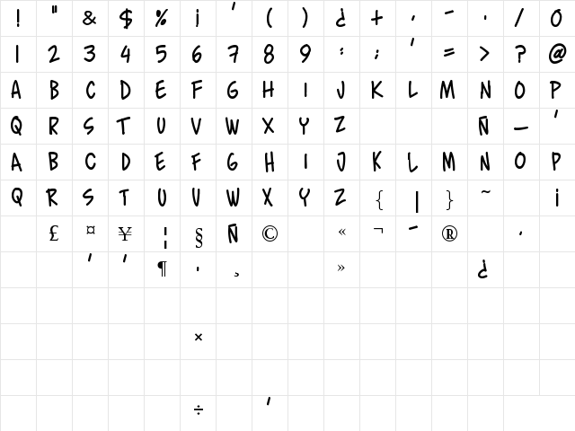 murro Regular font glyphpreview