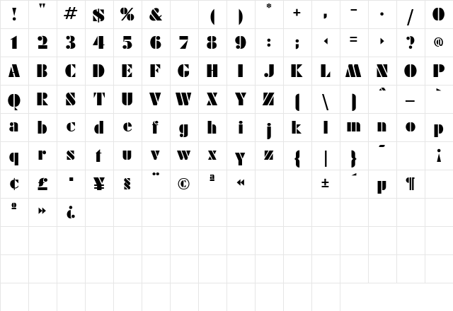 PLUG Normal font glyphpreview