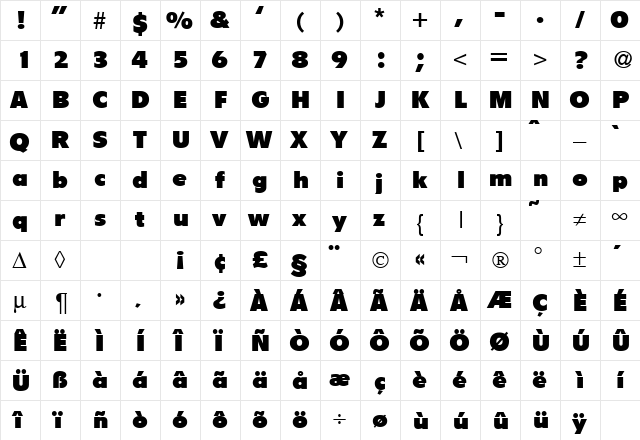 Flipper DB Bold font glyphpreview