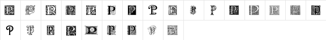 Ornamental Initials P Regular font glyphpreview