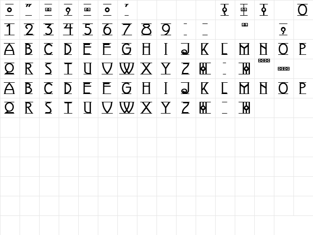 Avignon Regular font glyphpreview