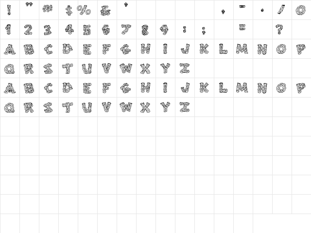 Splinters JL Regular font glyphpreview
