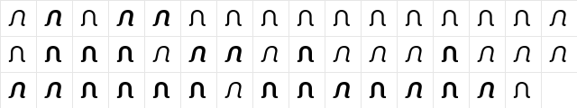 TFSquiggleSans Regular font glyphpreview
