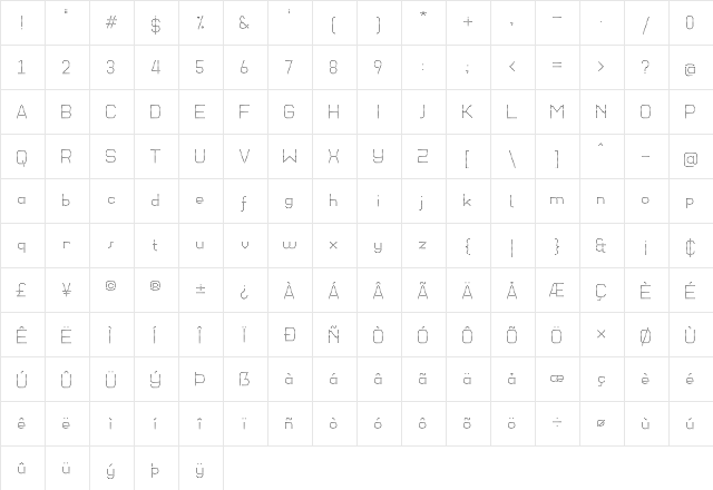 Styl=0 Regular font glyphpreview