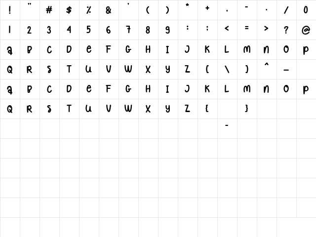 Fun Mountain Font Regular font glyphpreview